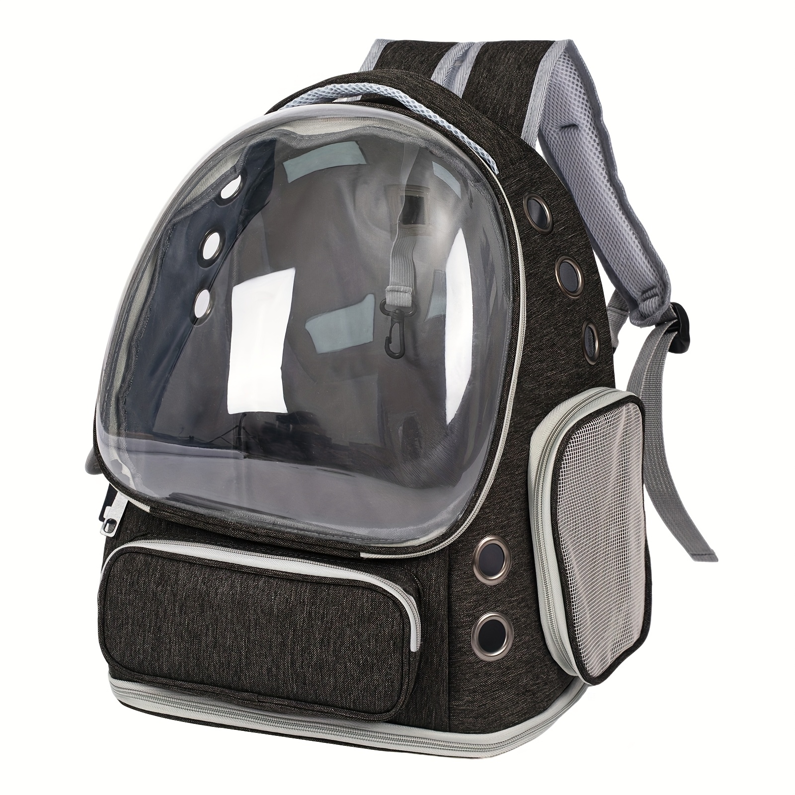 Breathable Transparent Cat Carrier Backpack with Bubble Viewing Compartment - All-Season Airplaneu002FTrainu002FCar Travel Carrier for Kittens & Cats, Zipperu002FDoggy Door Entry, Space Capsule Cat Bag, Durable (for All Cat Breedsu002FSizes) - Image 11