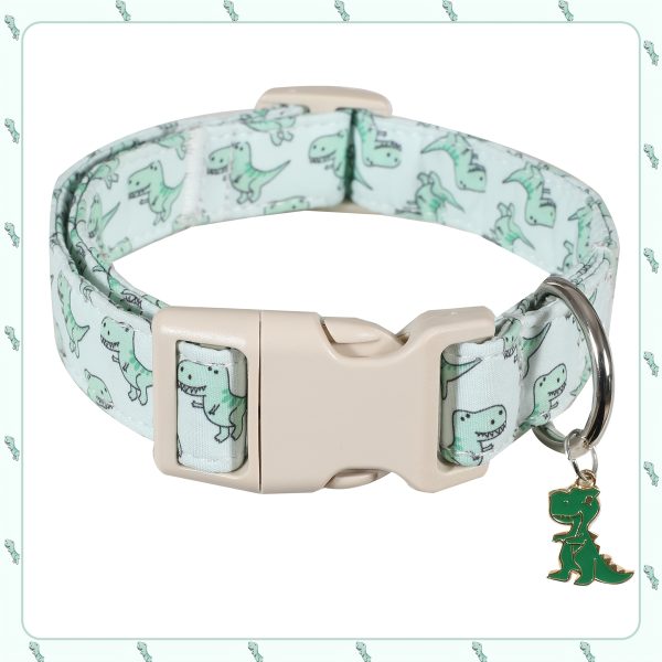 Dragon Dog Collar - Soft and Comfortable Adjustable Cute Dog Collar - Adjustable Comfort Fabric Dog Collar - Suitable for Small, Medium, and Large Dogs - Pet Accessory for Daily Wear by Male and Female Pets