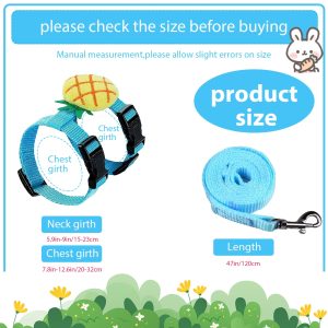 4 Sets Adjustable Small Pet Harness And Leash Set Cute Decorative Vest Harness for Bunny, Guinea Pig, Ferret, Kitten Puppy Escape-Proof Walking Leash - Image 3