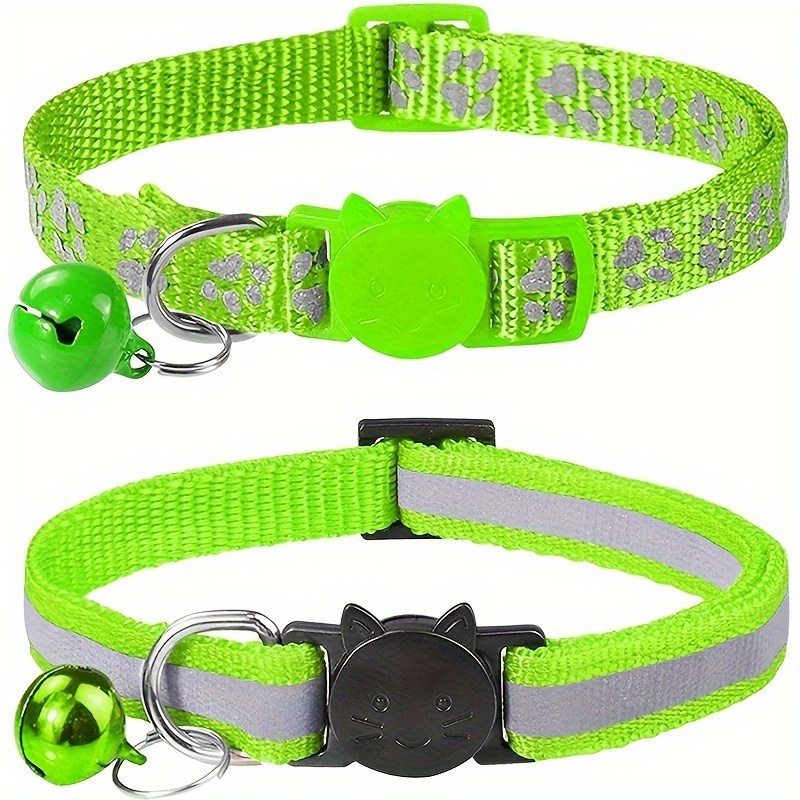 2pcs Reflective Cat Collars With Bells, Solid Safety Nylon Collars, Adjustable Detachable Kitten Accessories - For Cats & Kittens - Enhance Visibility & Safety at Night - Perfect Gift for Cat Lovers - Image 5