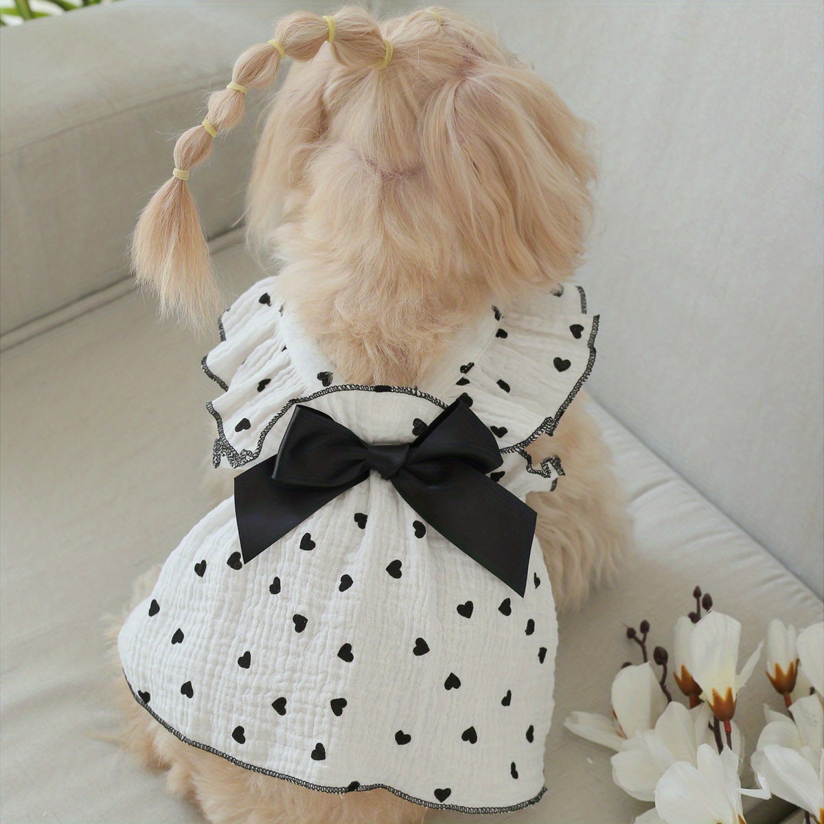 Pet Clothing Cute Romantic Love Strap Lace Dress 1pc - For Small Dogs & Cats - Perfect for Valentine's Day & Special Occasions -  Dress Up Your Furry Friend - Image 11