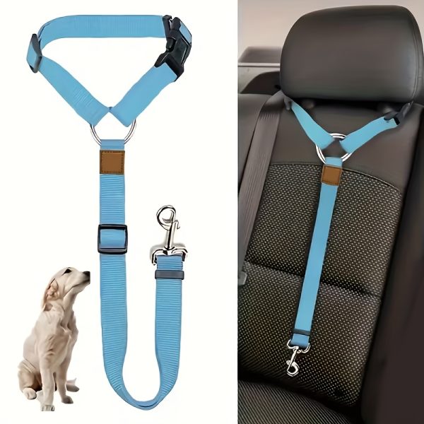 1pc Dog Belt Vest-Adjustable Car Safety Belly Band, Equipped With Solid Metal, Comfortable Padded Design And Ergonomic Support, Convenient Installation Automatic Haul Rope, Dedicated Pet Travel