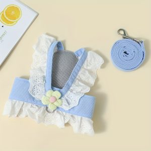JK Small Flower Cat Traction Rope Adjustable Anti-Breakaway Chest Harness - Image 5