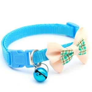 This Adjustable Stylish Collar with a Bell And Checkered Bow Is Suitable for Both Cats And Dogs, Making It Perfect for Everyday Elegant Pets, Safe And Durable.