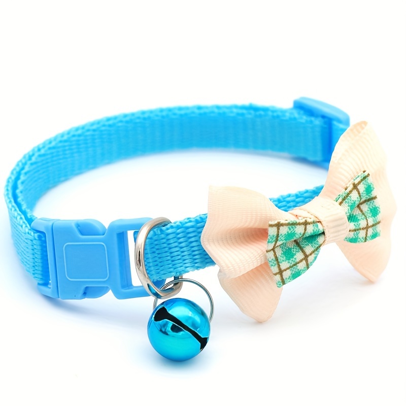 This Adjustable Stylish Collar with a Bell And Checkered Bow Is Suitable for Both Cats And Dogs, Making It Perfect for Everyday Elegant Pets, Safe And Durable. - Image 1