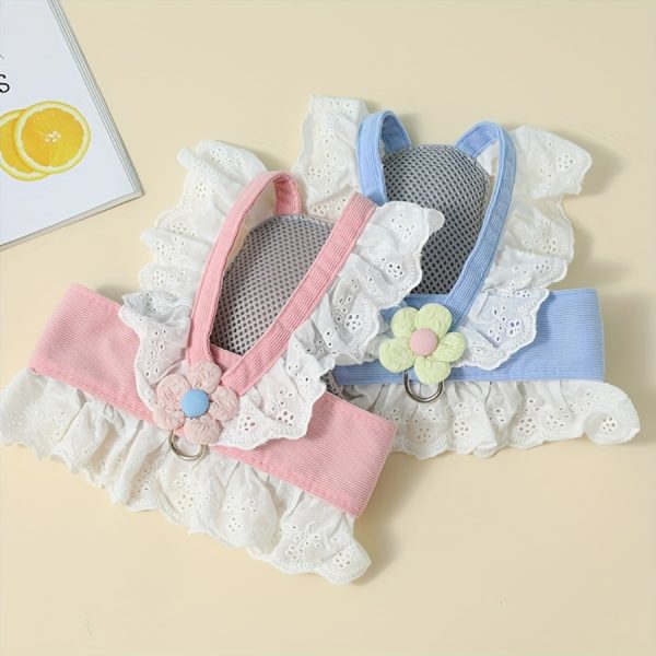 JK Small Flower Cat Traction Rope Adjustable Anti-Breakaway Chest Harness