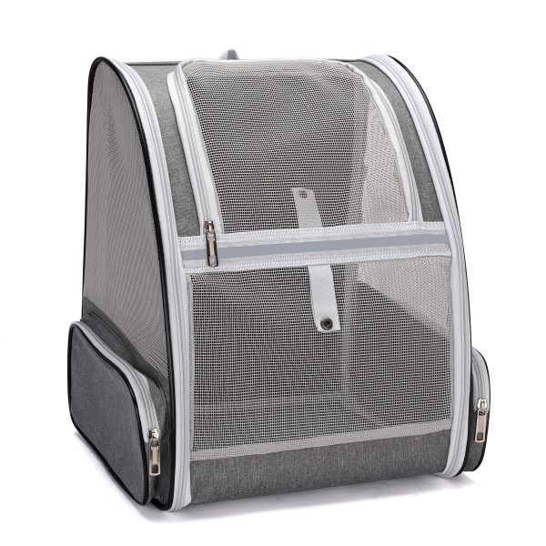 Foldable Ventilated Cat & Dog Carrier Backpack with Ventilation System & Harness System Suitable for Travel, Hiking, Car Rides - Carrier Suitable for Pets, Outdoor Carrier for Airplane, Train, Vehicle Use