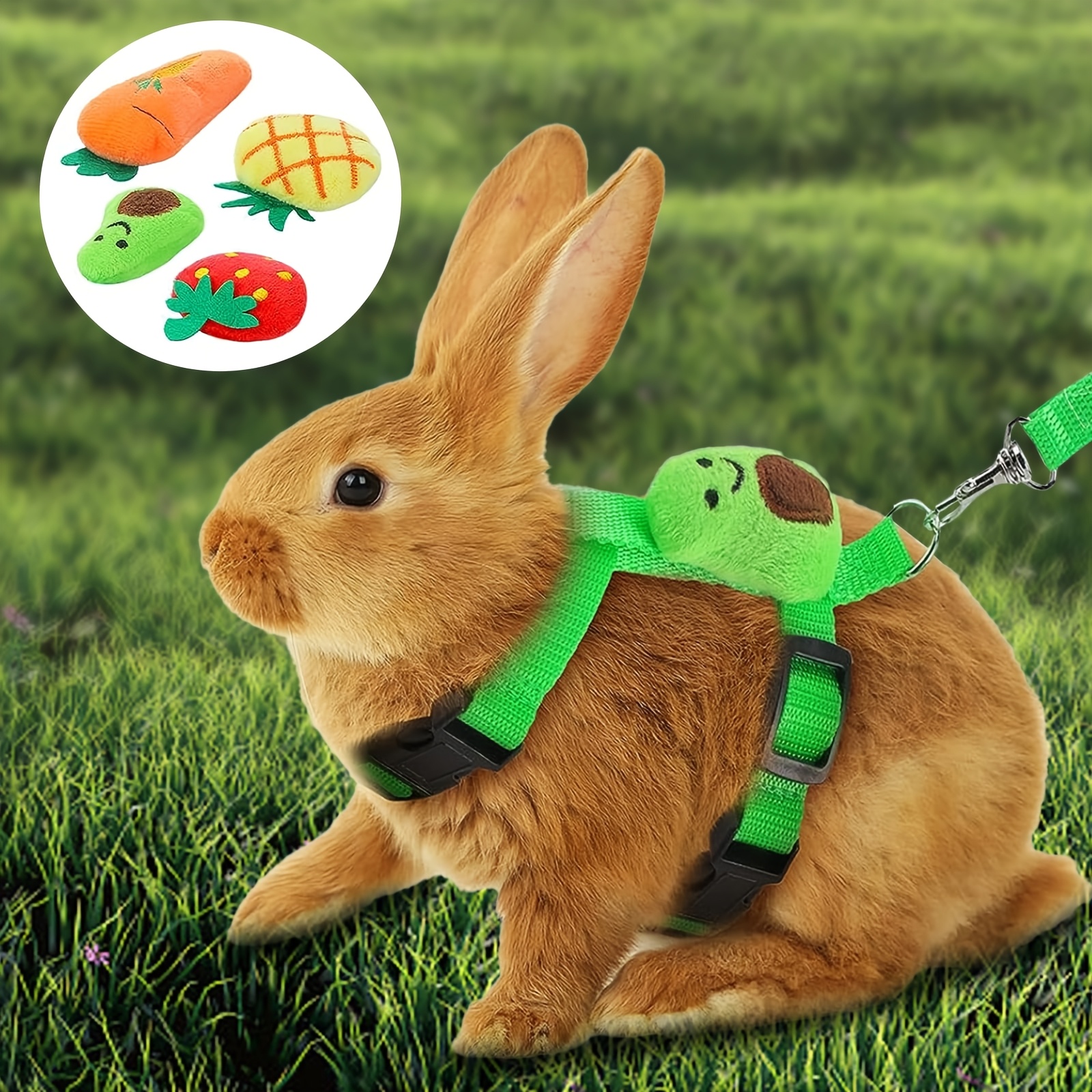 4 Sets Adjustable Small Pet Harness And Leash Set Cute Decorative Vest Harness for Bunny, Guinea Pig, Ferret, Kitten Puppy Escape-Proof Walking Leash - Image 2