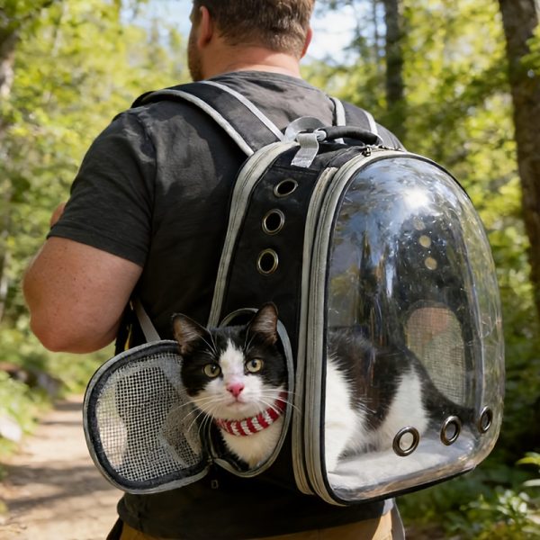 Cat Expandable Backpack | Aviation-Certified, Front And Back Dual Expandable Cat Backpack Carrier, Expandable Pet Carrier Backpack for Large Fat Cat And Small Puppy, Rabbits, Birds, Small Pets, Portable, Breathable, for Large-Capacity Carrier