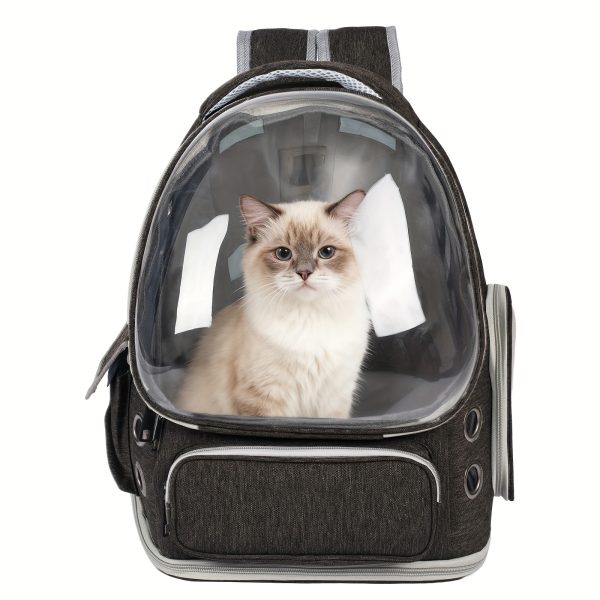Breathable Transparent Cat Carrier Backpack with Bubble Viewing Compartment - All-Season Airplaneu002FTrainu002FCar Travel Carrier for Kittens & Cats, Zipperu002FDoggy Door Entry, Space Capsule Cat Bag, Durable (for All Cat Breedsu002FSizes)