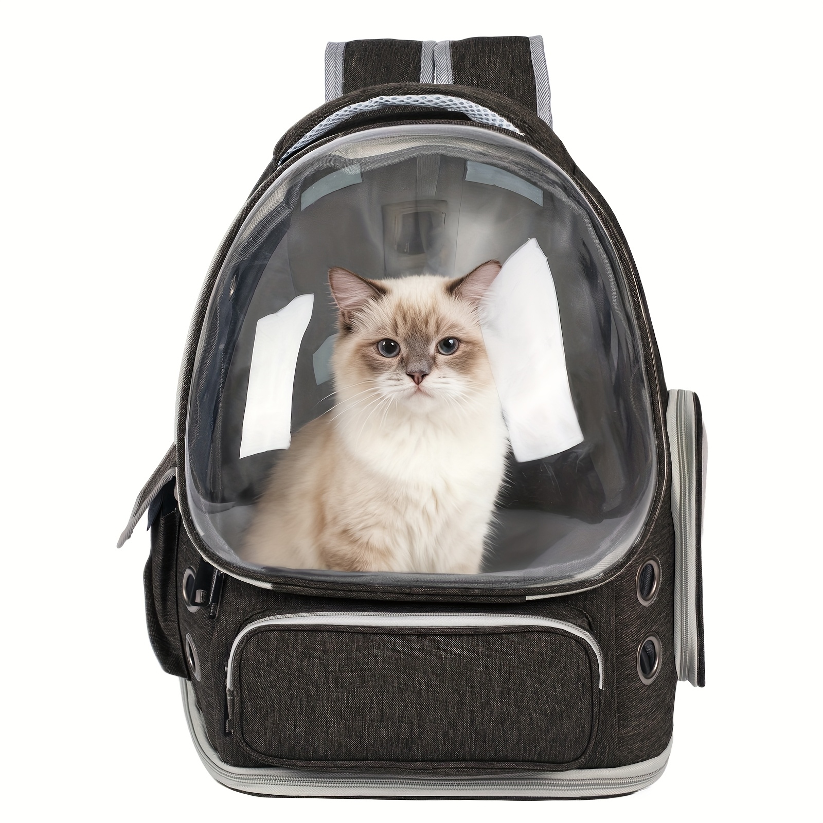Breathable Transparent Cat Carrier Backpack with Bubble Viewing Compartment - All-Season Airplaneu002FTrainu002FCar Travel Carrier for Kittens & Cats, Zipperu002FDoggy Door Entry, Space Capsule Cat Bag, Durable (for All Cat Breedsu002FSizes) - Image 13
