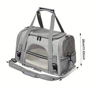 Pet Carrier Handbag Portable Foldable Cat and Dog Bag with Cushion Breathable Pet Backpack for Cats - Image 3