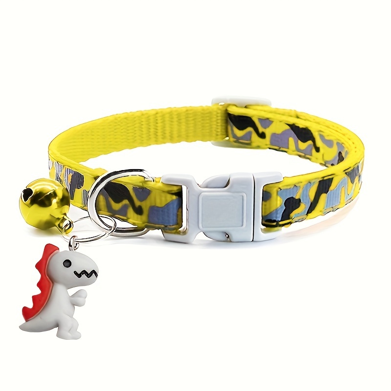 1pc Adjustable Leopard Print Camouflage Pet Collar - Soft Padded Comfortable Design with Jingle Bell And Adorable Little Dinosaur Pendant - Perfect Fashion Accessory for Cats, Kittens, And Small Puppy Dogs - Unique Gift Idea - Image 7