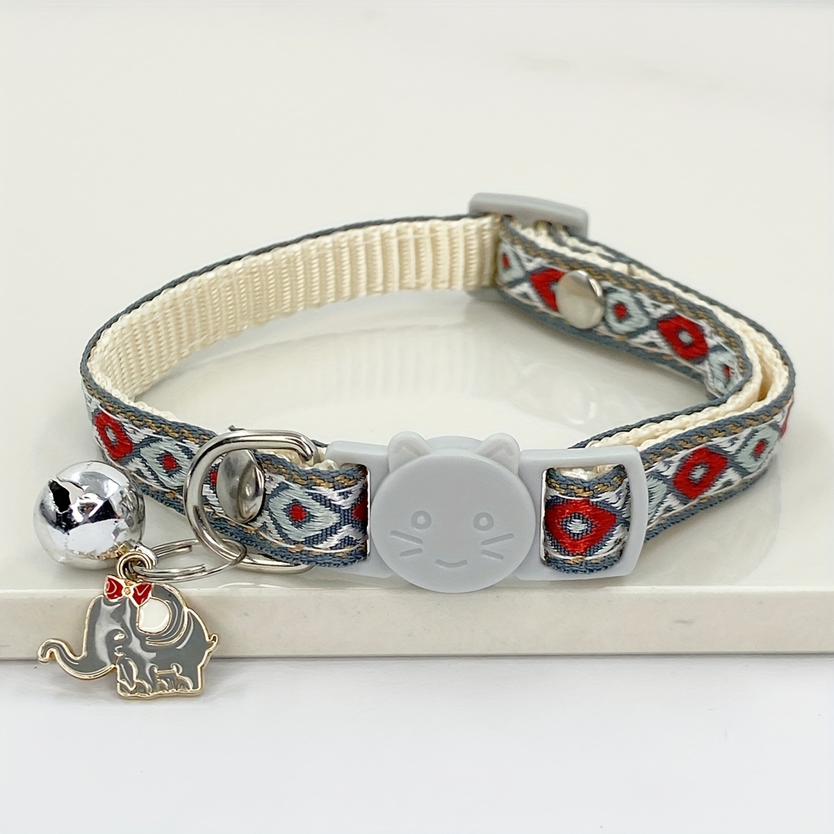 Adjustable Nylon Pet Collar with Embroidered Butterfly & Flower Design, Bell Charm - Perfect for Cats and Small Dogs - Image 12
