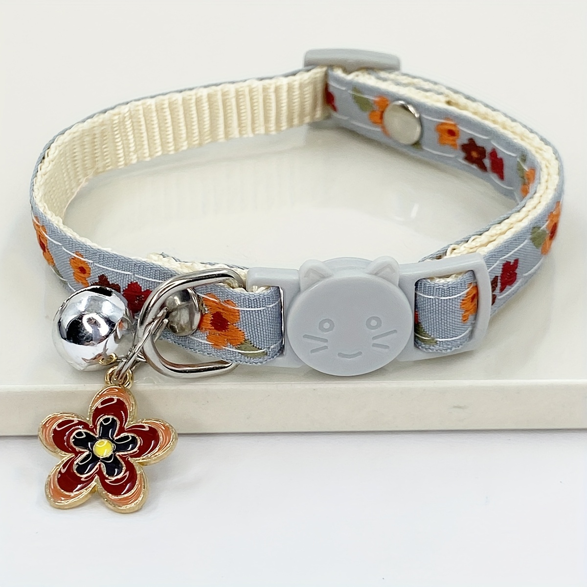 Adjustable Nylon Pet Collar with Embroidered Butterfly & Flower Design, Bell Charm - Perfect for Cats and Small Dogs - Image 14