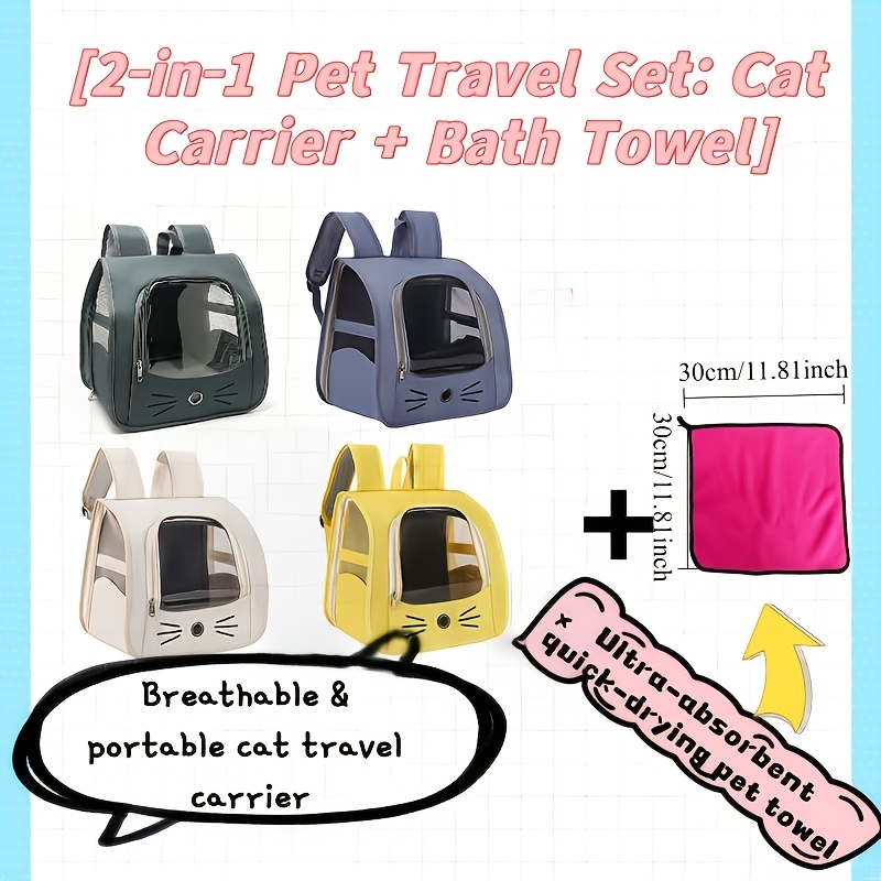Pet Backpack with Padded Set, Breathable Cat and Dog Travel Bag Combo, Portable Pet Carrier Bag with Mesh Window, Ideal for Outdoor, Hiking, and Daily Walks - Image 9