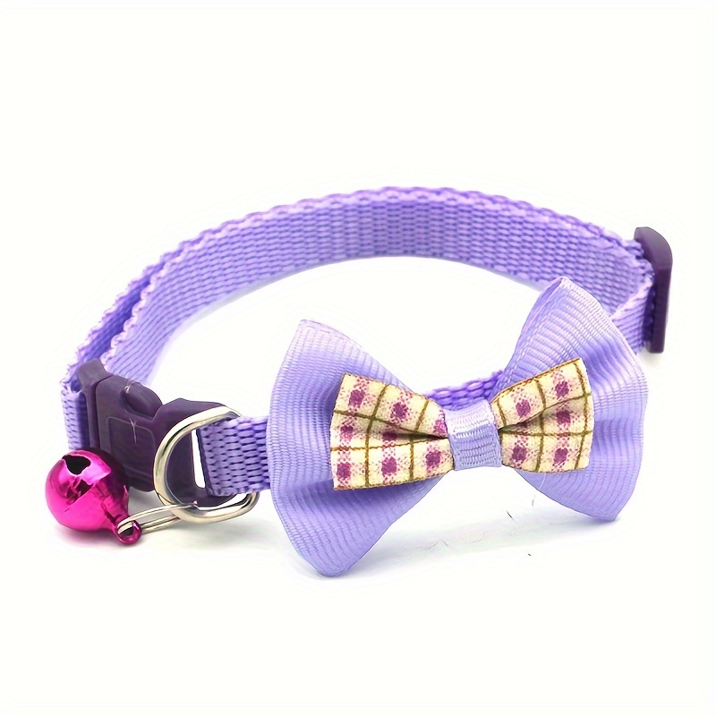 This Adjustable Stylish Collar with a Bell And Checkered Bow Is Suitable for Both Cats And Dogs, Making It Perfect for Everyday Elegant Pets, Safe And Durable. - Image 7