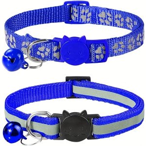 2pcs Reflective Cat Collars With Bells, Solid Safety Nylon Collars, Adjustable Detachable Kitten Accessories - For Cats & Kittens - Enhance Visibility & Safety at Night - Perfect Gift for Cat Lovers - Image 9