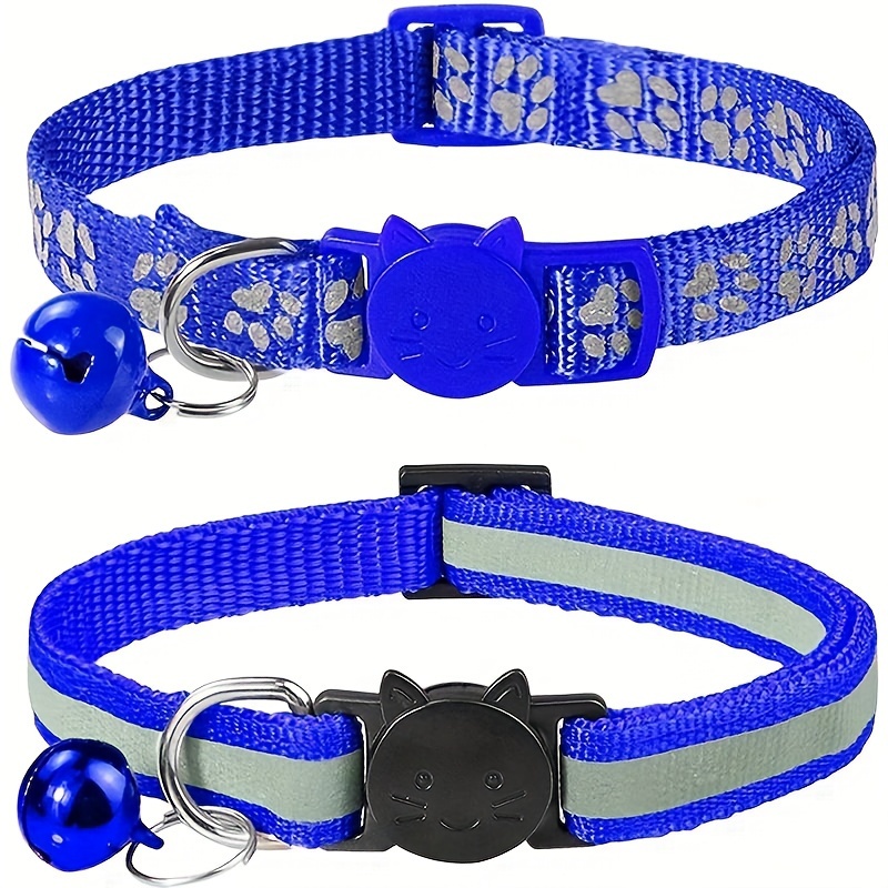 2pcs Reflective Cat Collars With Bells, Solid Safety Nylon Collars, Adjustable Detachable Kitten Accessories - For Cats & Kittens - Enhance Visibility & Safety at Night - Perfect Gift for Cat Lovers - Image 9