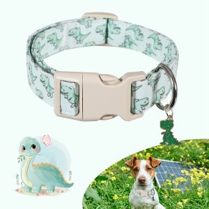 Dragon Dog Collar - Soft and Comfortable Adjustable Cute Dog Collar - Adjustable Comfort Fabric Dog Collar - Suitable for Small, Medium, and Large Dogs - Pet Accessory for Daily Wear by Male and Female Pets