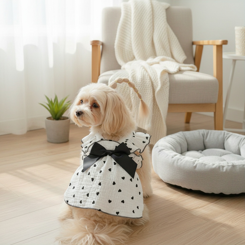 Pet Clothing Cute Romantic Love Strap Lace Dress 1pc - For Small Dogs & Cats - Perfect for Valentine's Day & Special Occasions -  Dress Up Your Furry Friend - Image 9