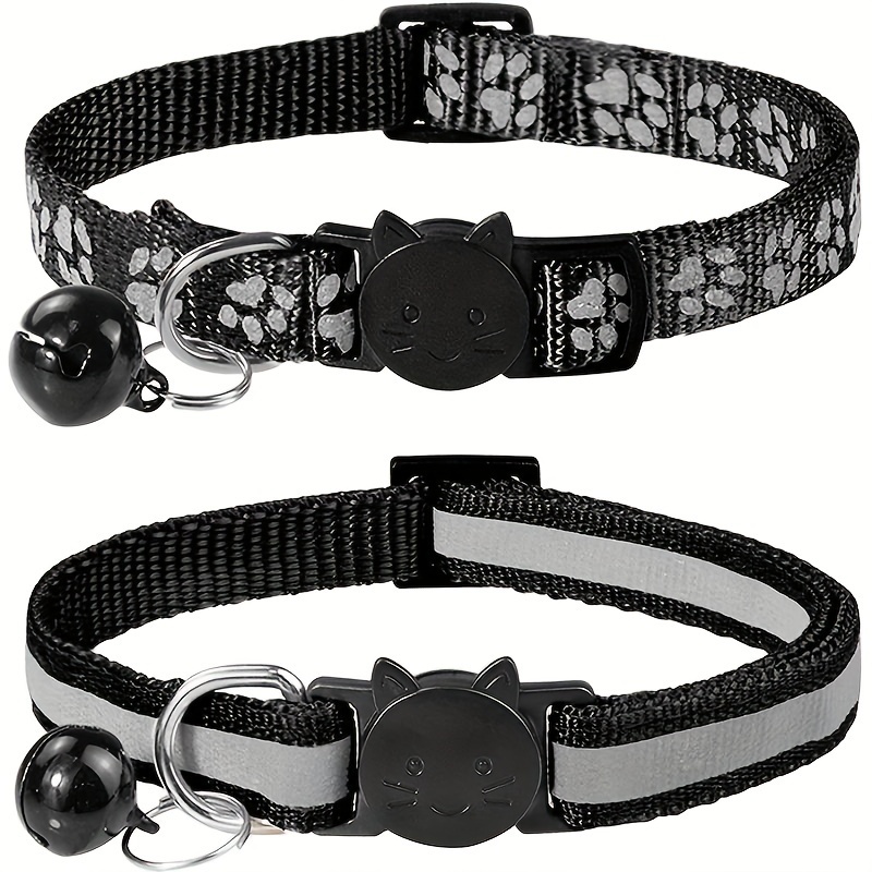 2pcs Reflective Cat Collars With Bells, Solid Safety Nylon Collars, Adjustable Detachable Kitten Accessories - For Cats & Kittens - Enhance Visibility & Safety at Night - Perfect Gift for Cat Lovers - Image 7