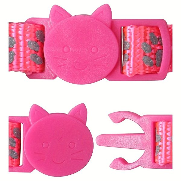 2pcs Reflective Cat Collars With Bells, Solid Safety Nylon Collars, Adjustable Detachable Kitten Accessories - For Cats & Kittens - Enhance Visibility & Safety at Night - Perfect Gift for Cat Lovers