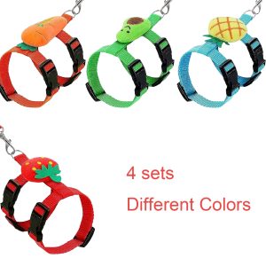4 Sets Adjustable Small Pet Harness And Leash Set Cute Decorative Vest Harness for Bunny, Guinea Pig, Ferret, Kitten Puppy Escape-Proof Walking Leash - Image 5