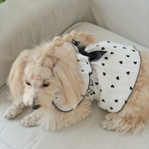 Pet Clothing Cute Romantic Love Strap Lace Dress 1pc - For Small Dogs & Cats - Perfect for Valentine's Day & Special Occasions -  Dress Up Your Furry Friend