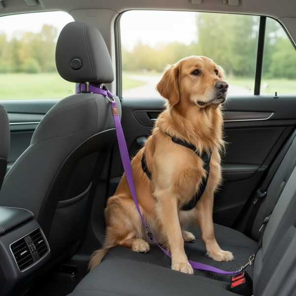1pc Dog Belt Vest-Adjustable Car Safety Belly Band, Equipped With Solid Metal, Comfortable Padded Design And Ergonomic Support, Convenient Installation Automatic Haul Rope, Dedicated Pet Travel