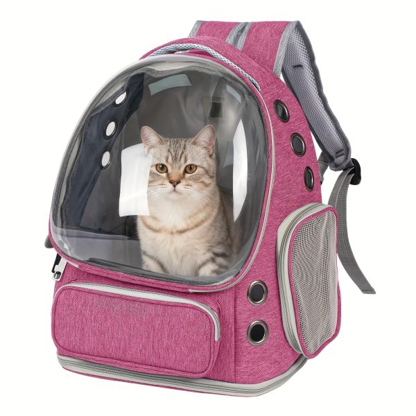 Breathable Transparent Cat Carrier Backpack with Bubble Viewing Compartment - All-Season Airplaneu002FTrainu002FCar Travel Carrier for Kittens & Cats, Zipperu002FDoggy Door Entry, Space Capsule Cat Bag, Durable (for All Cat Breedsu002FSizes)