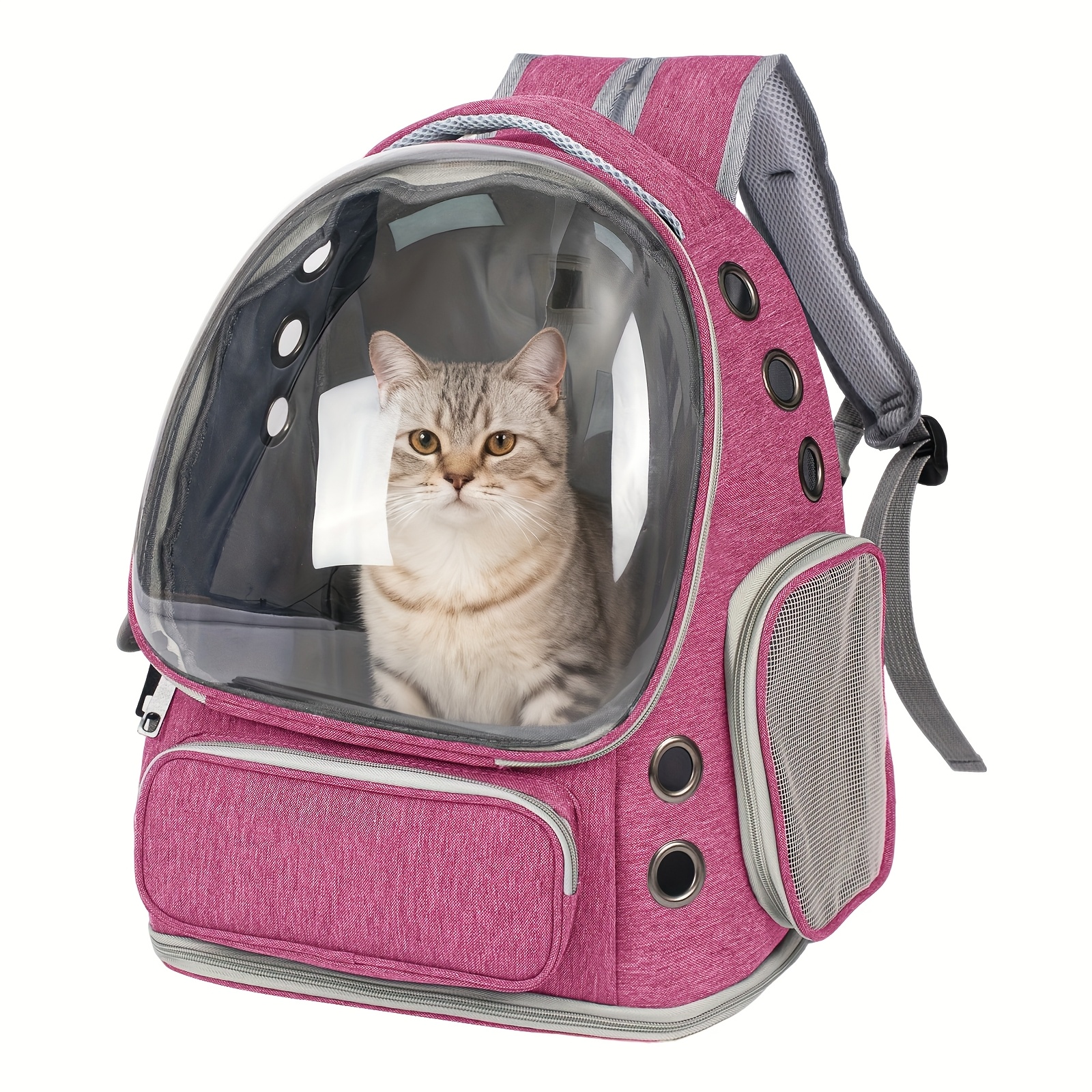 Breathable Transparent Cat Carrier Backpack with Bubble Viewing Compartment - All-Season Airplaneu002FTrainu002FCar Travel Carrier for Kittens & Cats, Zipperu002FDoggy Door Entry, Space Capsule Cat Bag, Durable (for All Cat Breedsu002FSizes) - Image 12