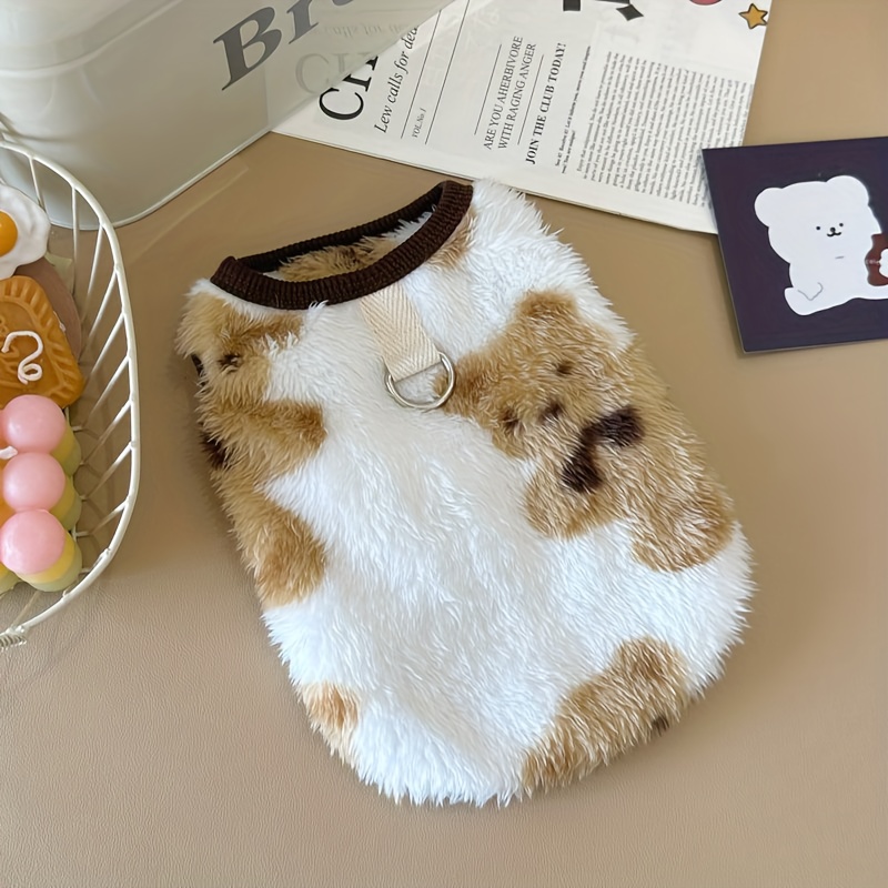 Winter Clothes Ins Style New Pet Dog Fleece Warm Traction Clothes Teddy Bichon Frise Poodle Cute Vest - Image 3