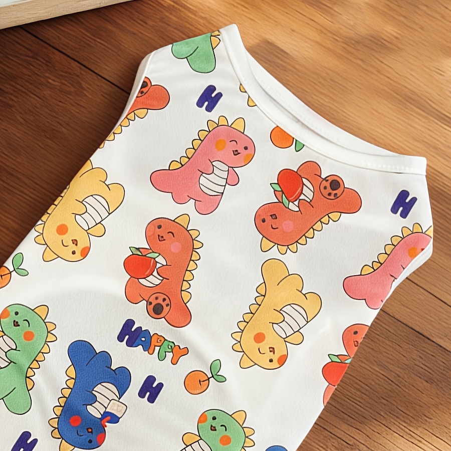 Super Soft Small Pet Vest, Cute Colorful Dinosaur Pattern, Suitable for Small Dogs and Cats, Light and Warm in All Seasons, Anti-hair Removal, Cute Dinosaur Design - Image 3