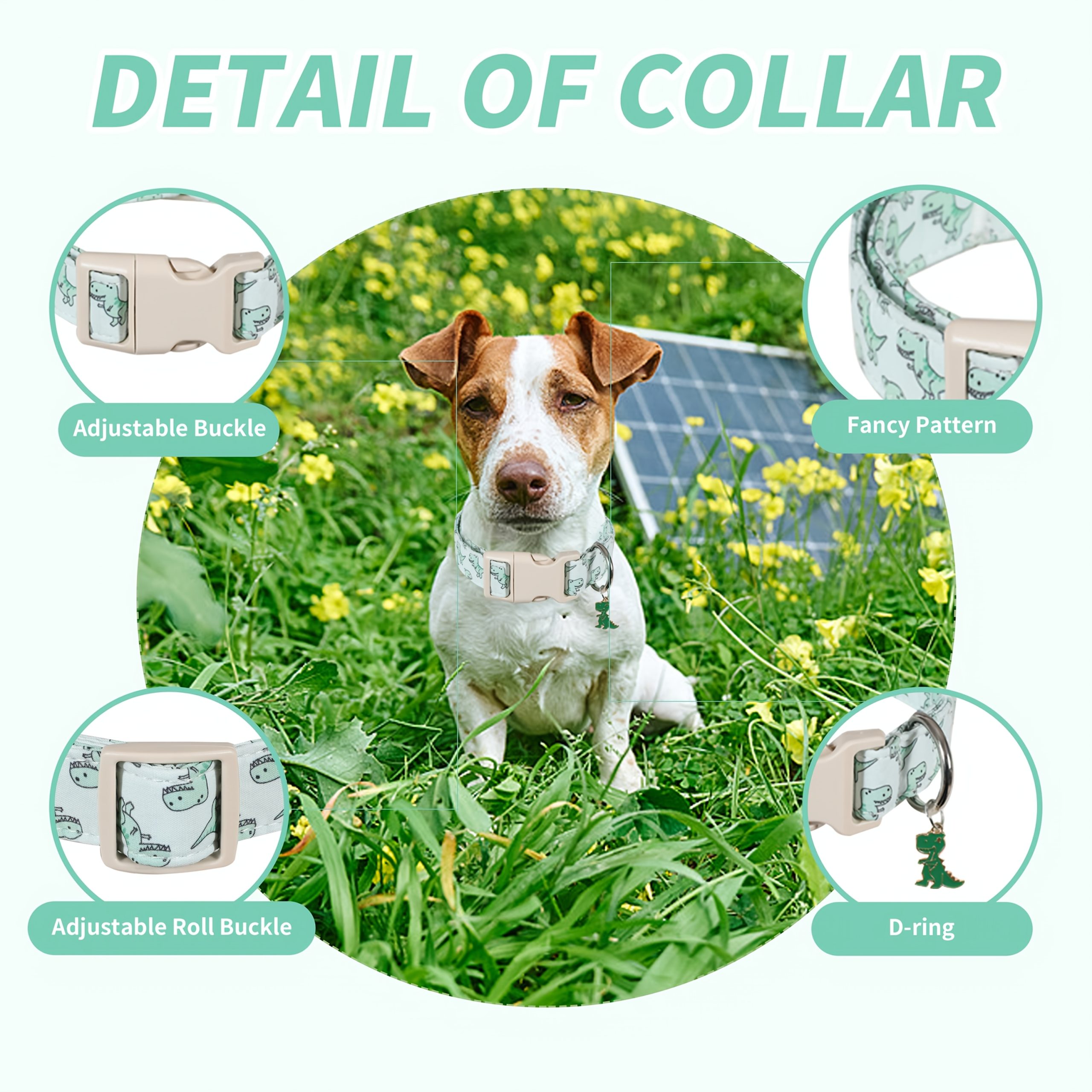Dragon Dog Collar - Soft and Comfortable Adjustable Cute Dog Collar - Adjustable Comfort Fabric Dog Collar - Suitable for Small, Medium, and Large Dogs - Pet Accessory for Daily Wear by Male and Female Pets - Image 3