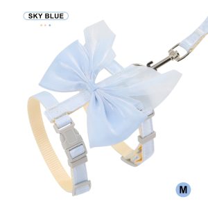 Universal for Cats And Puppies, High Aesthetic Gradient Large Bow Pet Chest And Back Harness with 120Cmu002F47In Leash Set - Cross-Style Anti-Escape Breathable Design, Suitable for Cats And Small Dogs, Outdoor Walking And Photography Essential - Image 12