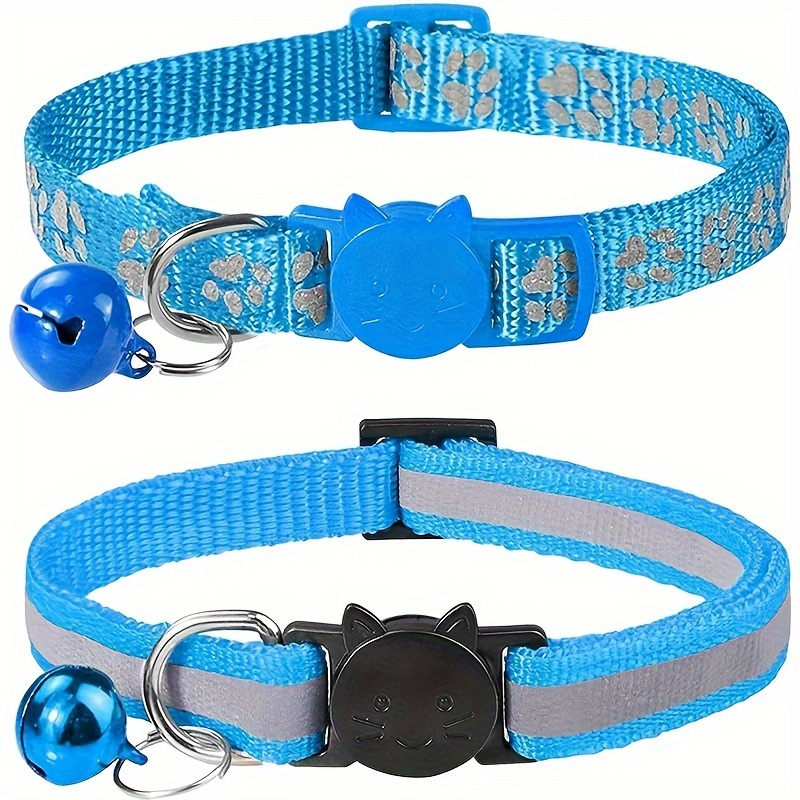 2pcs Reflective Cat Collars With Bells, Solid Safety Nylon Collars, Adjustable Detachable Kitten Accessories - For Cats & Kittens - Enhance Visibility & Safety at Night - Perfect Gift for Cat Lovers - Image 13