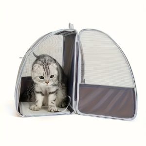 Foldable Ventilated Cat & Dog Carrier Backpack with Ventilation System & Harness System Suitable for Travel, Hiking, Car Rides - Carrier Suitable for Pets, Outdoor Carrier for Airplane, Train, Vehicle Use - Image 9