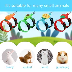 4 Sets Adjustable Small Pet Harness And Leash Set Cute Decorative Vest Harness for Bunny, Guinea Pig, Ferret, Kitten Puppy Escape-Proof Walking Leash - Image 8