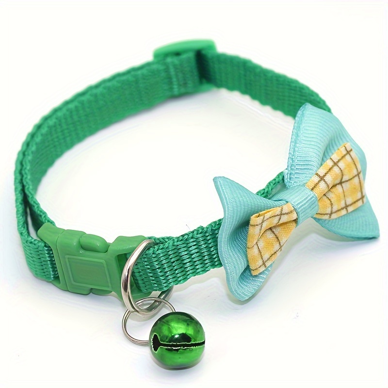 This Adjustable Stylish Collar with a Bell And Checkered Bow Is Suitable for Both Cats And Dogs, Making It Perfect for Everyday Elegant Pets, Safe And Durable. - Image 5