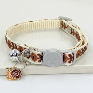 Adjustable Nylon Pet Collar with Embroidered Butterfly & Flower Design, Bell Charm - Perfect for Cats and Small Dogs - Image 10