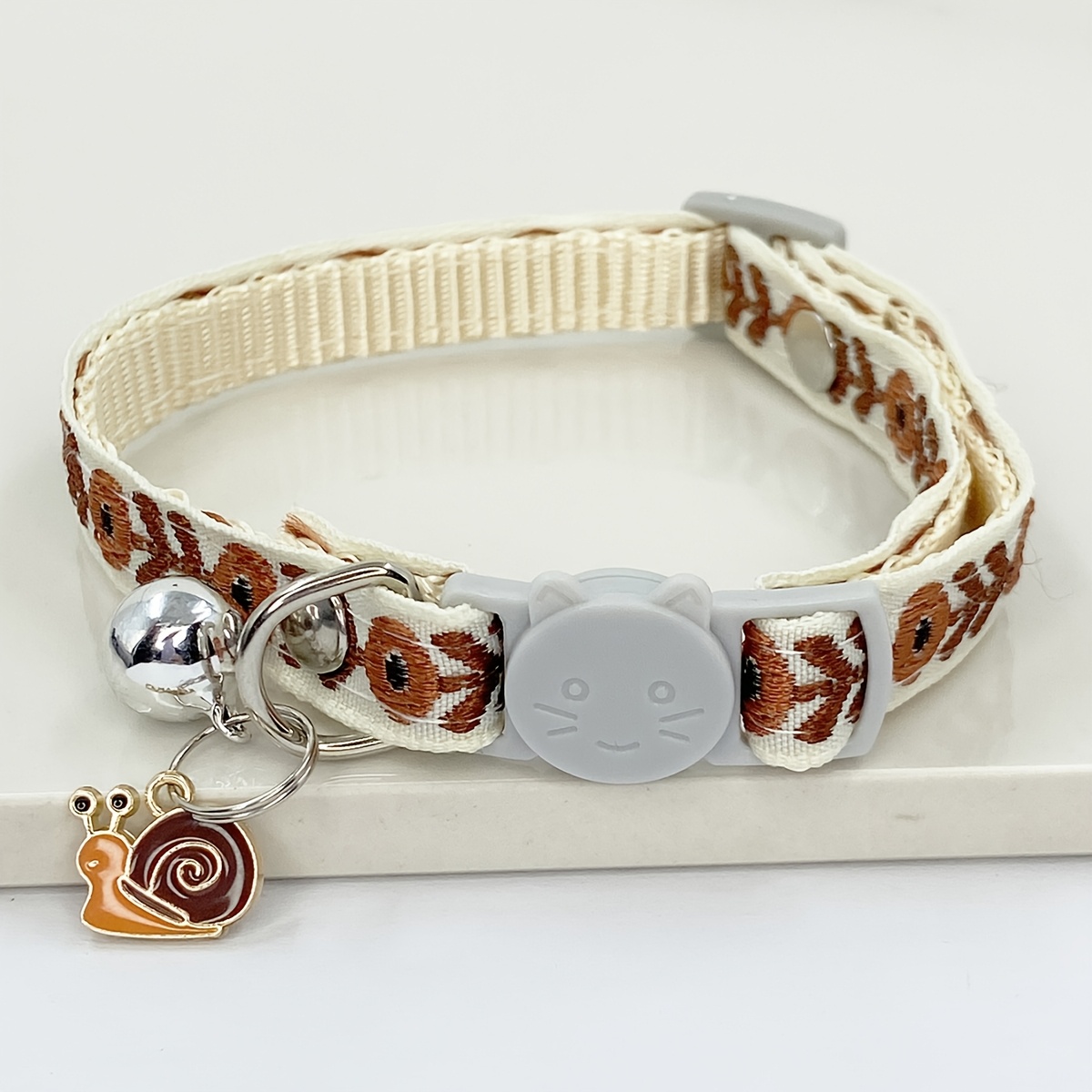 Adjustable Nylon Pet Collar with Embroidered Butterfly & Flower Design, Bell Charm - Perfect for Cats and Small Dogs - Image 10