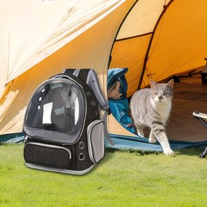 Breathable Transparent Cat Carrier Backpack with Bubble Viewing Compartment - All-Season Airplaneu002FTrainu002FCar Travel Carrier for Kittens & Cats, Zipperu002FDoggy Door Entry, Space Capsule Cat Bag, Durable (for All Cat Breedsu002FSizes) - Image 7