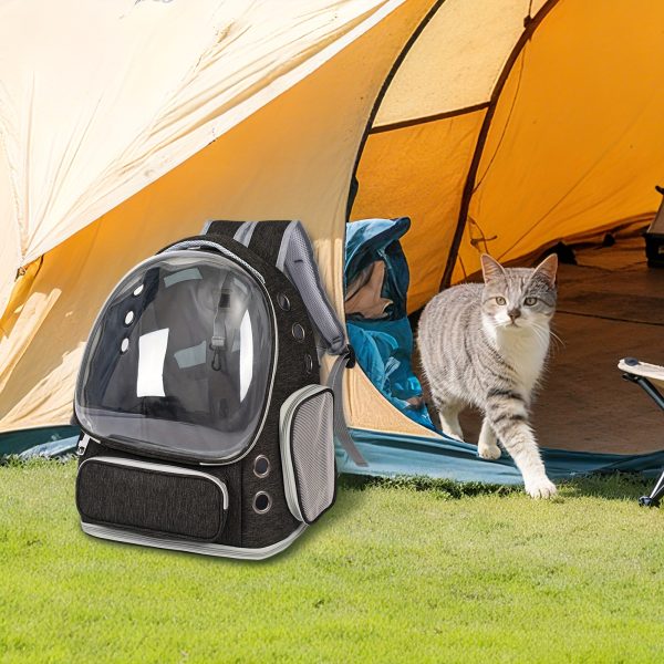 Breathable Transparent Cat Carrier Backpack with Bubble Viewing Compartment - All-Season Airplaneu002FTrainu002FCar Travel Carrier for Kittens & Cats, Zipperu002FDoggy Door Entry, Space Capsule Cat Bag, Durable (for All Cat Breedsu002FSizes)