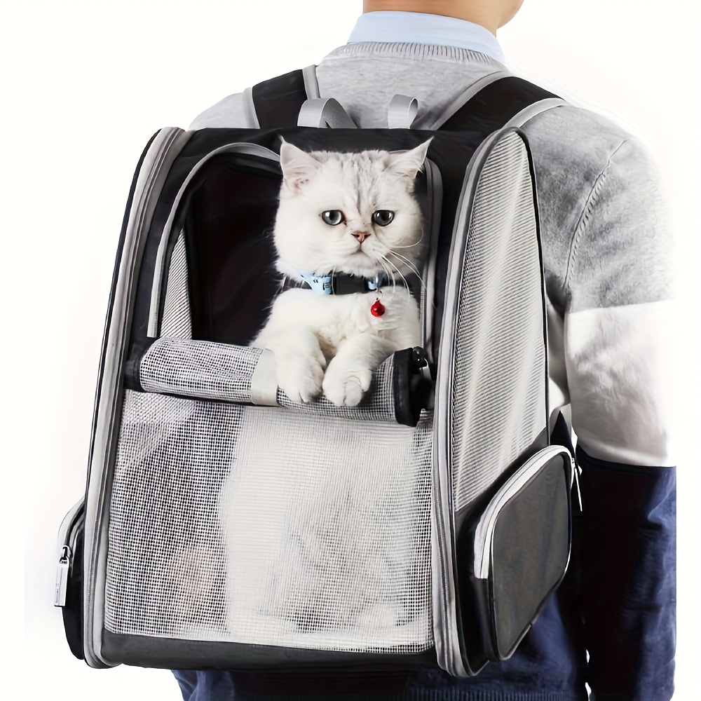 Foldable Ventilated Cat & Dog Carrier Backpack with Ventilation System & Harness System Suitable for Travel, Hiking, Car Rides - Carrier Suitable for Pets, Outdoor Carrier for Airplane, Train, Vehicle Use - Image 4