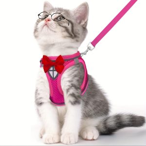 Cat Harness and Leash Set, Soft and Breathable Vest with Reflective Strips, Escape-Proof Kitten Harness, Suitable for Cat Walking and Travel - Image 9