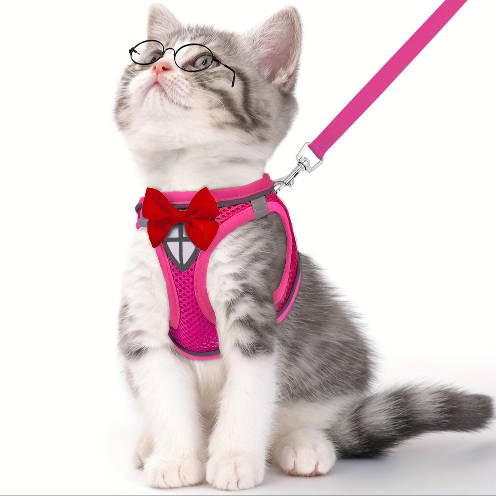 Cat Harness and Leash Set, Soft and Breathable Vest with Reflective Strips, Escape-Proof Kitten Harness, Suitable for Cat Walking and Travel - Image 9