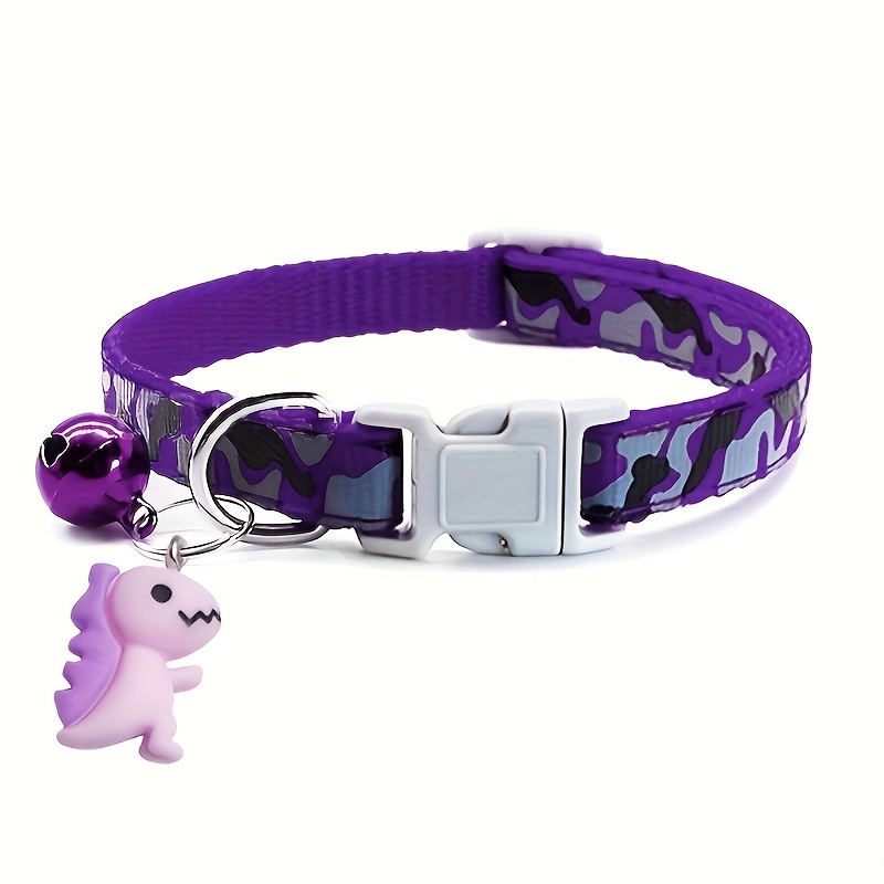1pc Adjustable Leopard Print Camouflage Pet Collar - Soft Padded Comfortable Design with Jingle Bell And Adorable Little Dinosaur Pendant - Perfect Fashion Accessory for Cats, Kittens, And Small Puppy Dogs - Unique Gift Idea - Image 4