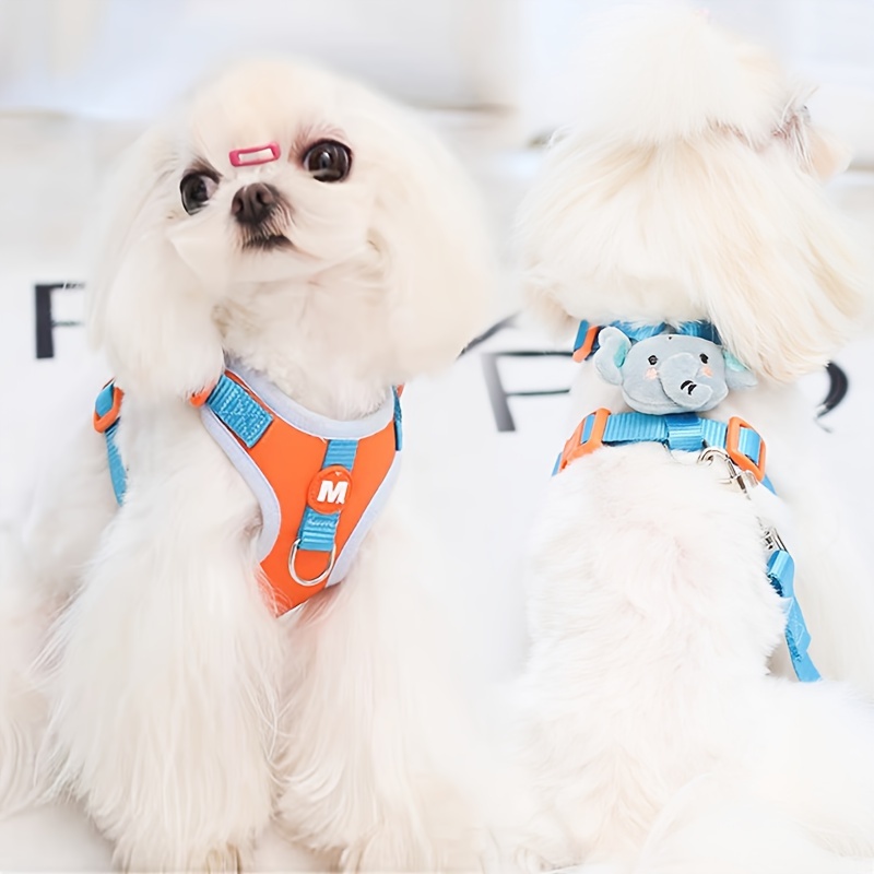 Adjustable Cartoon Elephant Dog Harness and Leash Set - Comfort Fit Vest for Small to Medium Breeds, Polyester -  For Dog Owners -  Suitable for Walking, Training & Outdoor Adventures - Great Gift for Dog Lovers - Image 7