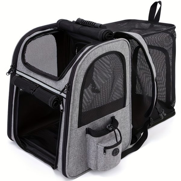 Cat Carrier Backpacks, Expandable Cat Backpack with Breathable Mesh, Pet Carrier Backpack for Cats  Dogs Puppies, Dog Carrier Backpack Great for Travel Hiking Camping Outdoor